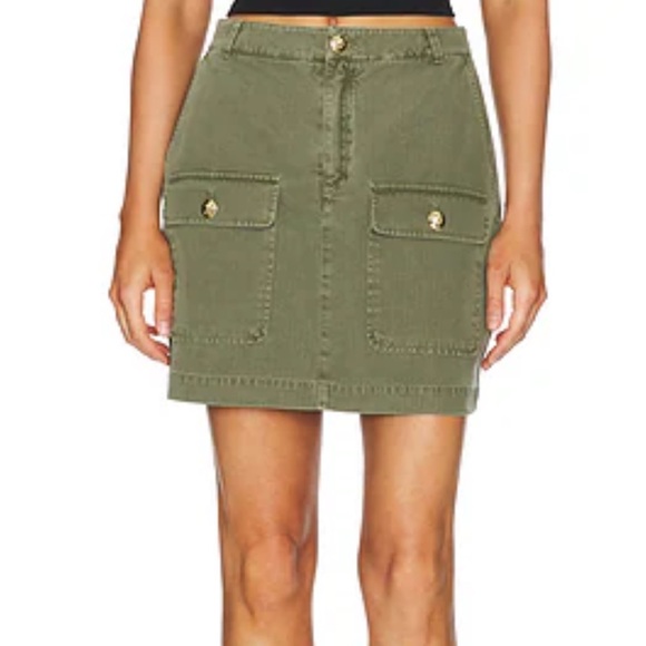 ANINE BING Dresses & Skirts - ANINE BING Aliza Mini Skirt in Army Green Sz XS Logo Buttons Like New Luxury